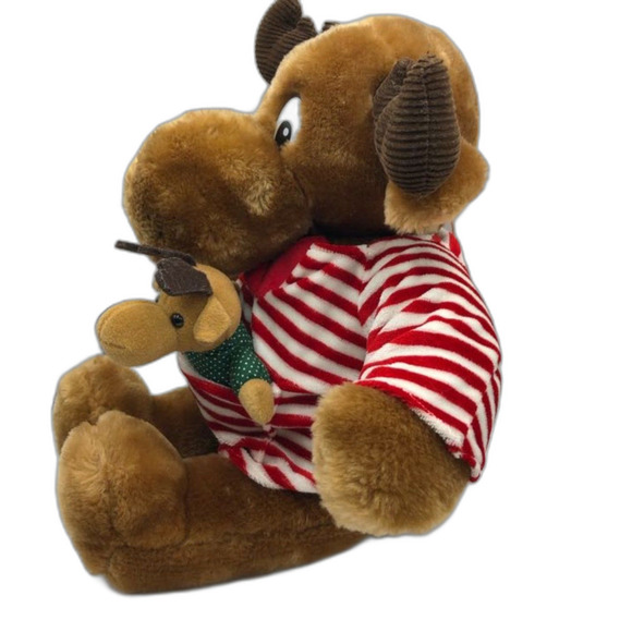 Vintage 1992 Moostletoe and Littletoe Christmas Plush Stuffed Animal Col… - Picture 4 of 9